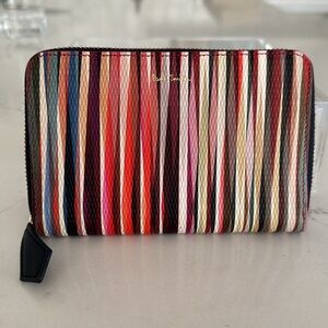Paul Smith NEW Signature Stripe Multi Color Leather Wallet